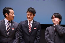 左から迫田孝也、井之脇海、神木隆之介。