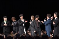 「チア男子!!」完成披露試写会の様子。