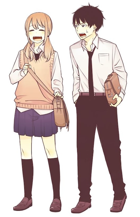 原作マンガ「博多弁の女の子はかわいいと思いませんか？」より、左から博多乃どん子、東京。(c)新島秋一(秋田書店)2016