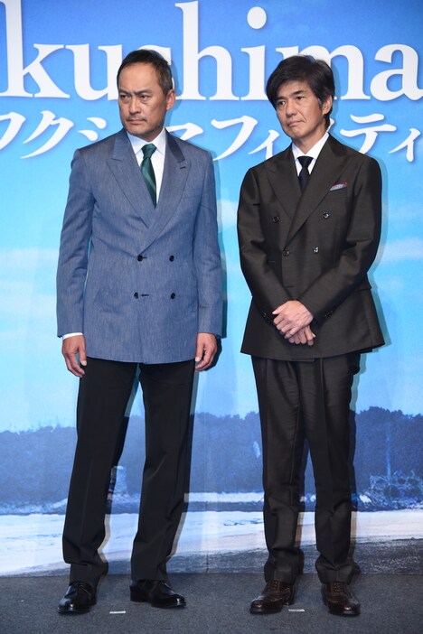 左から渡辺謙、佐藤浩市。