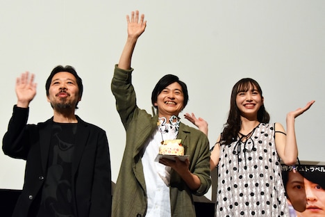 「クロノス・ジョウンターの伝説」公開記念舞台挨拶の様子。