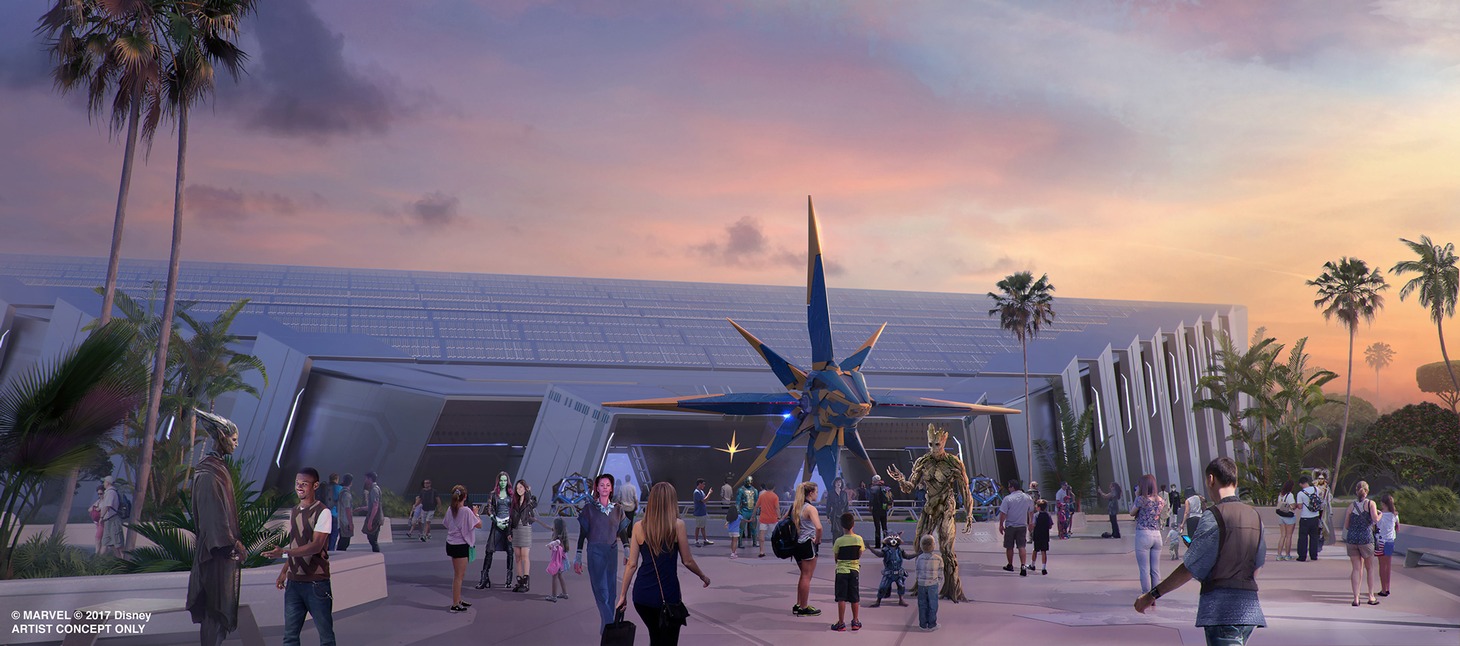 「ガーディアンズ・オブ・ギャラクシー」のアトラクションのイメージ。(c)MARVEL (c)2019 DISNEY ARTIST CONCEPT ONLY