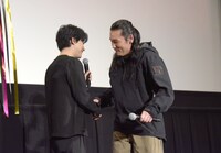 「キングダム」大ヒット舞台挨拶の様子。