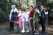 左から綱啓永、尾碕真花、田中れいな、小林れい、一ノ瀬 颯、小原唯和、岸田タツヤ。