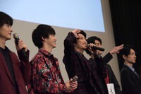 「ルパンレンジャーVSパトレンジャーVSキュウレンジャー」初日舞台挨拶の様子。