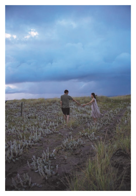 「火口のふたり」前売り券特典のポストカード。