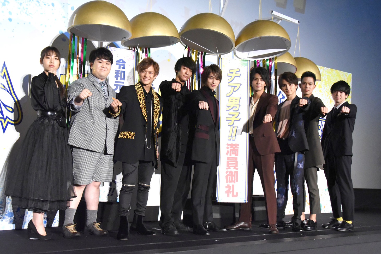 「チア男子!!」初日舞台挨拶の様子。