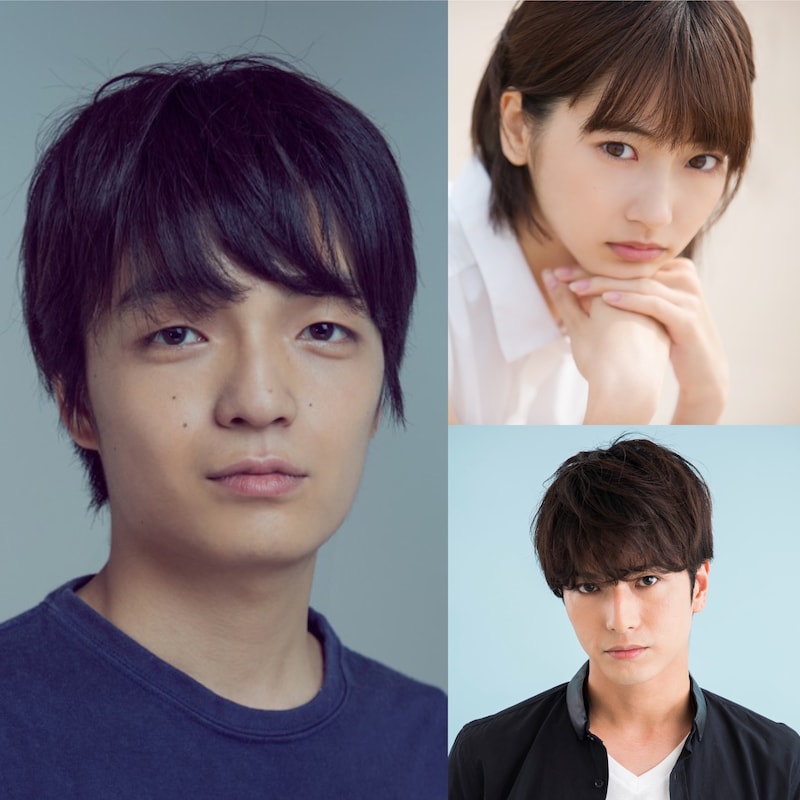 「踊ってミタ」キャスト。左から時計回りに岡山天音、武田玲奈、中村優一。
