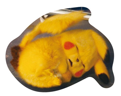 “しわしわ顔ピカチュウ”のステッカー。