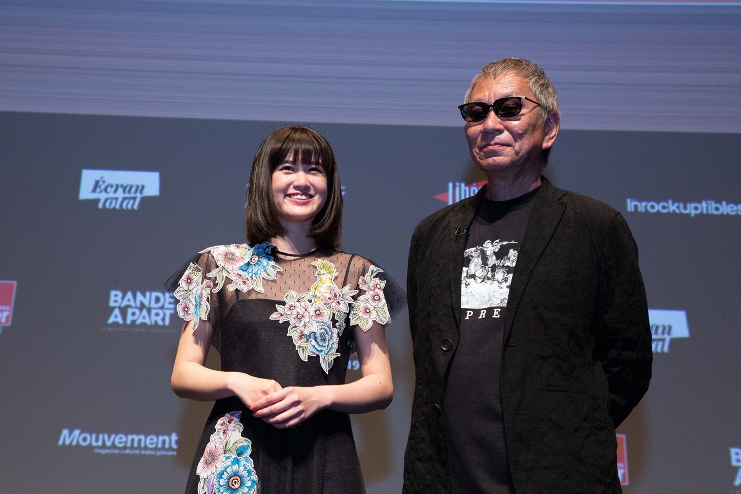 ティーチインに登壇した小西桜子（左）、三池崇史（右）。(c)Kazuko Wakayama