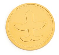 予約購入特典の金貨（非売品）。