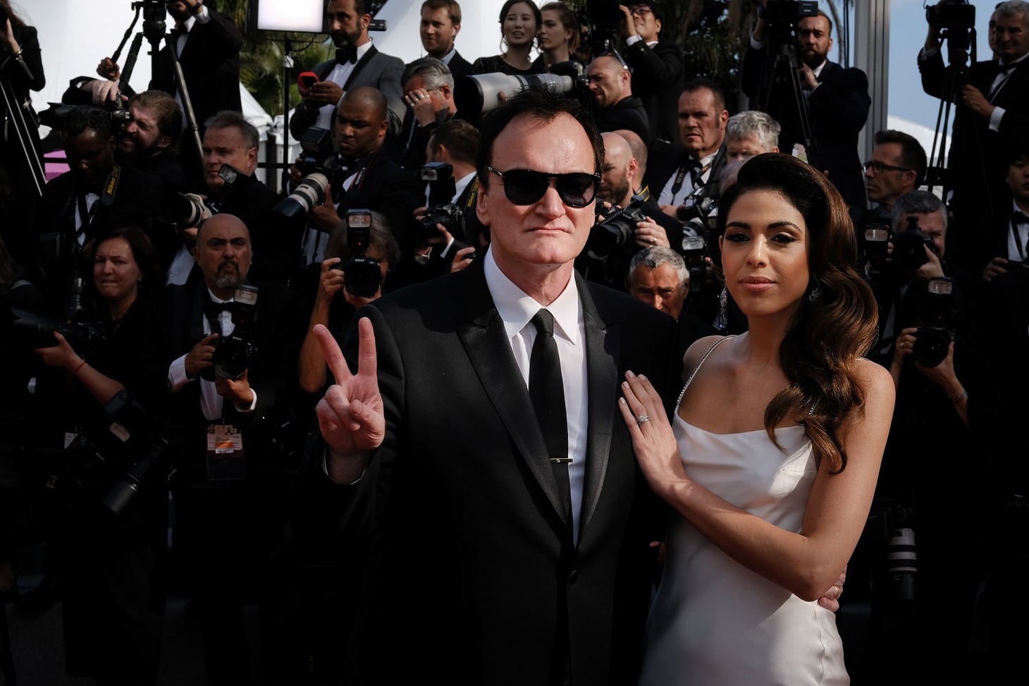 クエンティン・タランティーノ（左）と妻のダニエラ・ピック（右）。