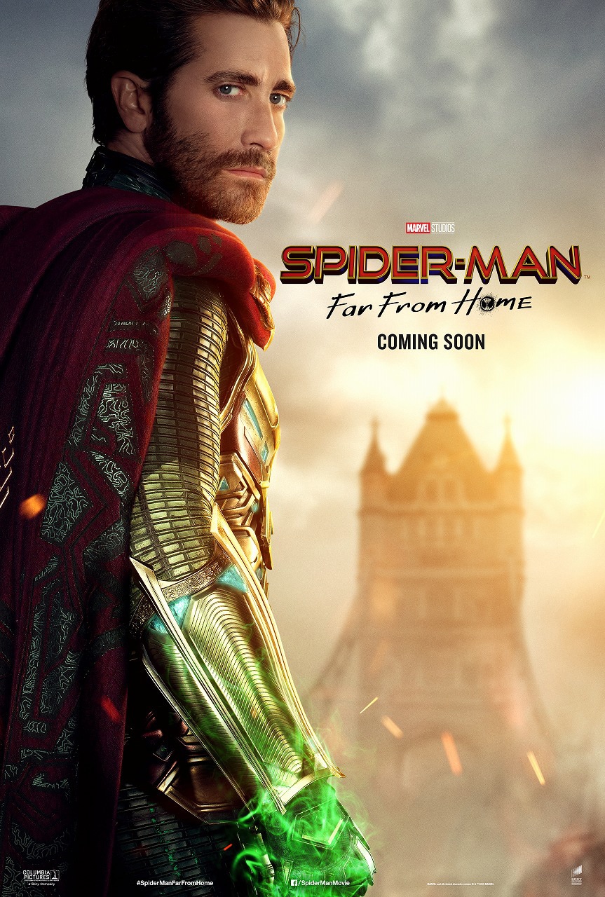 ベック / ミステリオの「スパイダーマン：ファー・フロム・ホーム」キャラポスタービジュアル。