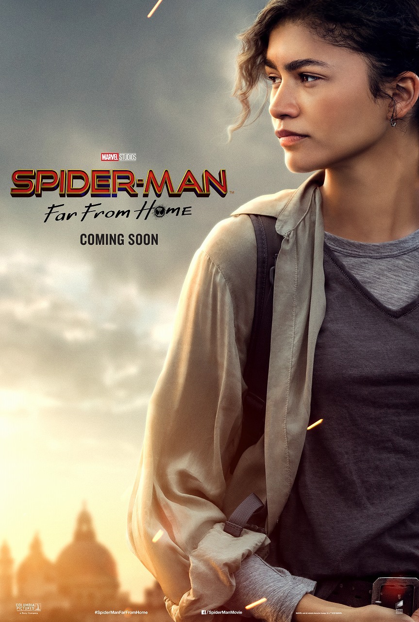 ミシェル・“MJ”・ジョーンズの「スパイダーマン：ファー・フロム・ホーム」キャラポスタービジュアル。