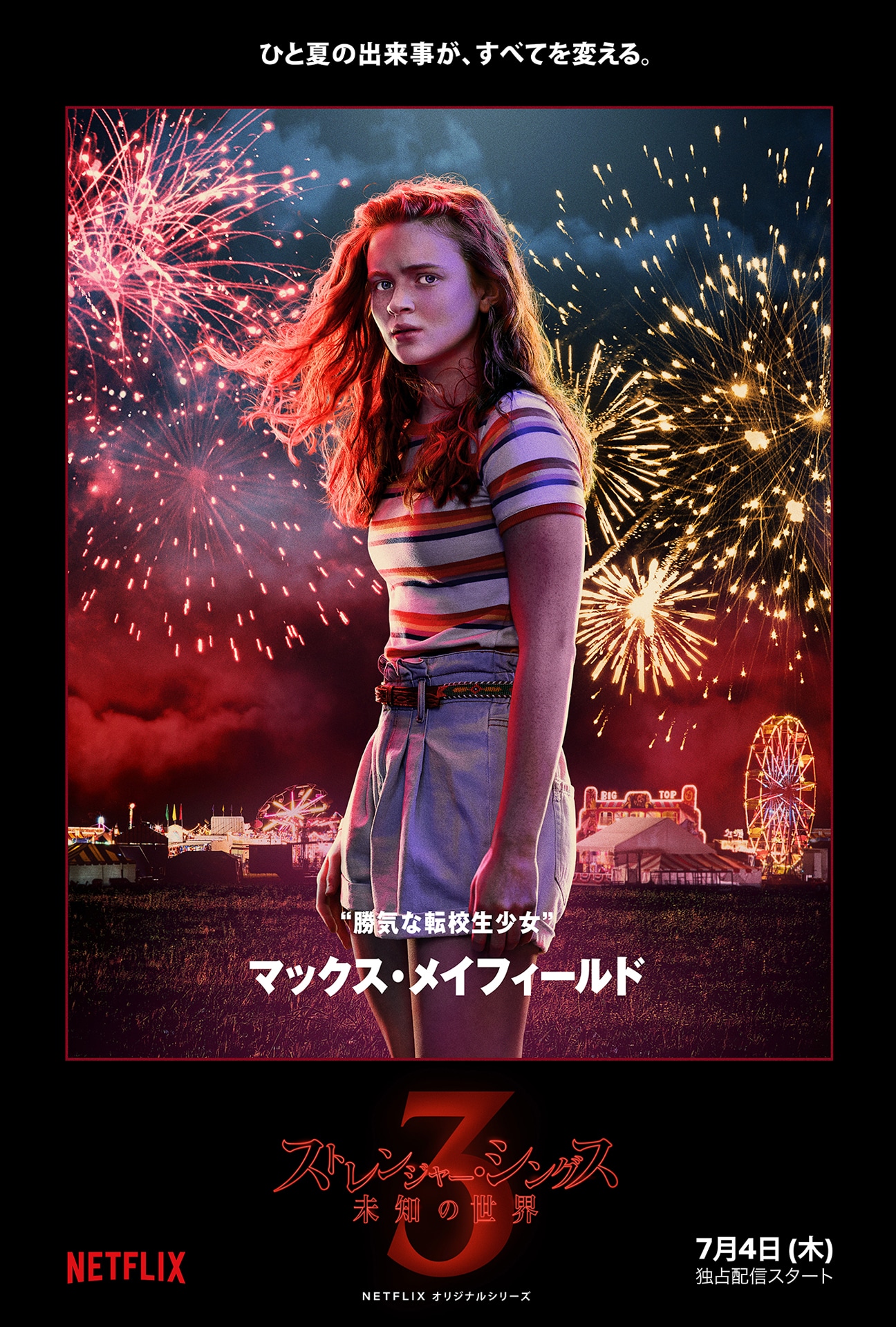 「ストレンジャー・シングス」シーズン3より、マックス・メイフィールドのキャラクタービジュアル。
