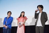 「町田くんの世界」公開記念舞台挨拶の様子。