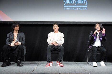 「チーム万力 presents ショートフィルムの未来地図 vol. 2」トークの様子。