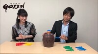 「『GOZEN』真剣勝負」スペシャルムービー第4試合より、優希美青（左）と望月卓（右）。