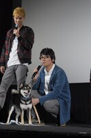 「柴公園」初日舞台挨拶の様子。