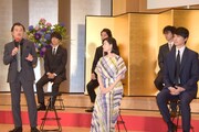 「麒麟がくる」キャスト発表会見の様子。