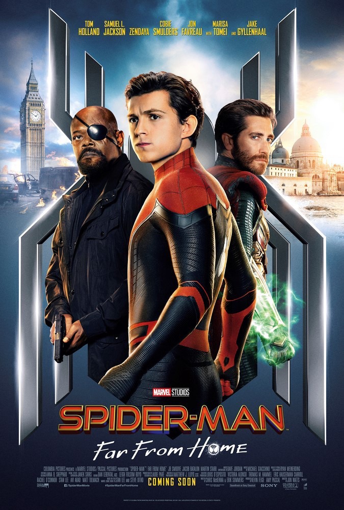 来場者特典の「スパイダーマン：ファー・フロム・ホーム」アメリカ版ポスタービジュアル。