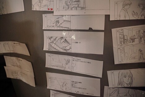 「エンジェルサイン」の撮影現場に貼られていた絵コンテの抜粋。