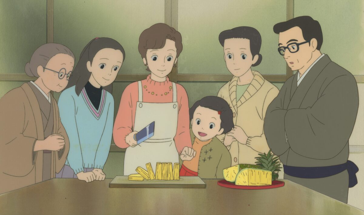 おもひでぽろぽろ」セル付き背景画 (c)1991 岡本螢・刀根夕子・Studio 