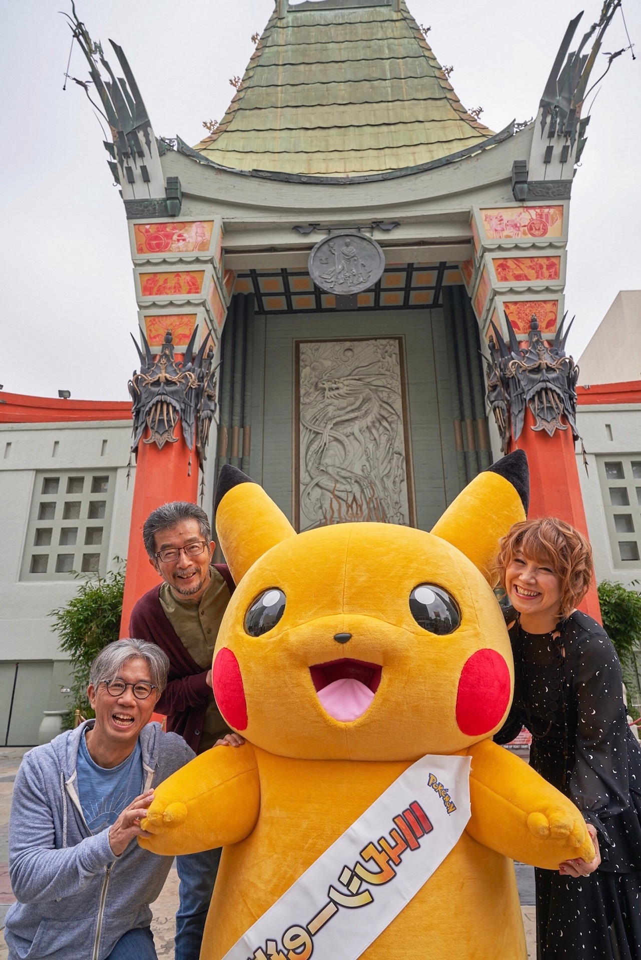 「Anime Expo 2019」に参加した松本梨香（右）、湯山邦彦（左上）、榊原幹典（左下）。