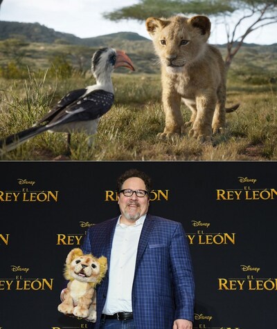 「ライオン・キング」（上）、ジョン・ファヴロー（下）。