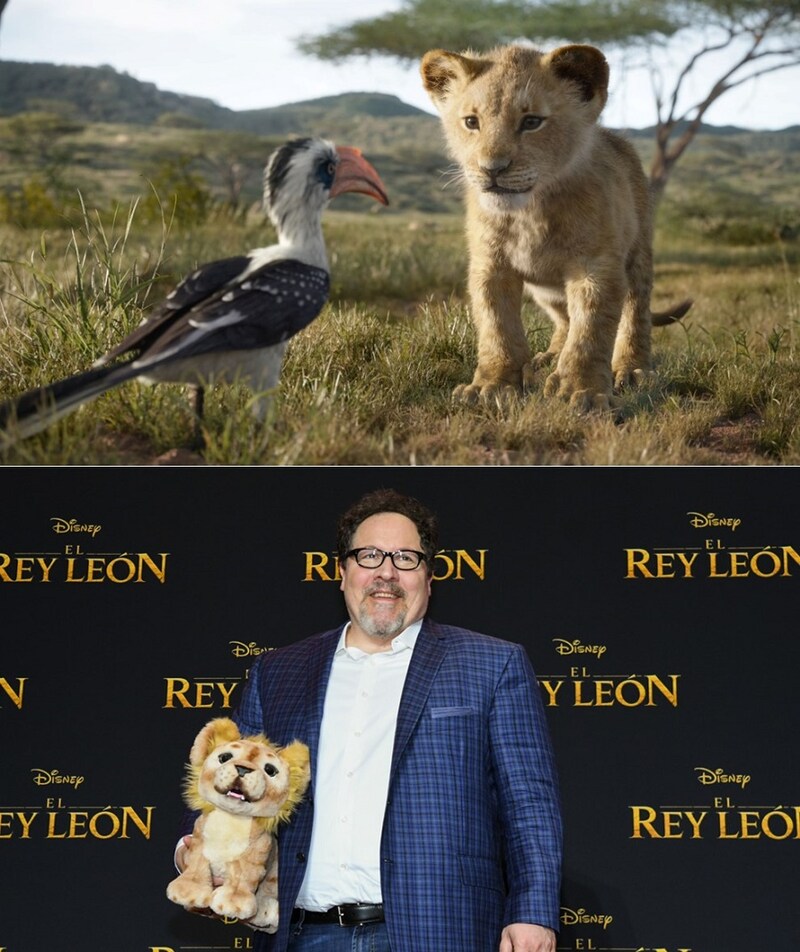 「ライオン・キング」（上）、ジョン・ファヴロー（下）。