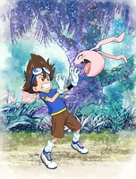 中鶴勝祥が描き下ろした「デジモンアドベンチャー LAST EVOLUTION 絆」のイメージビジュアル。