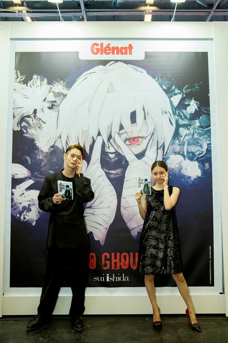 第20回Japan Expoに参加した窪田正孝（左）と山本舞香（右）。