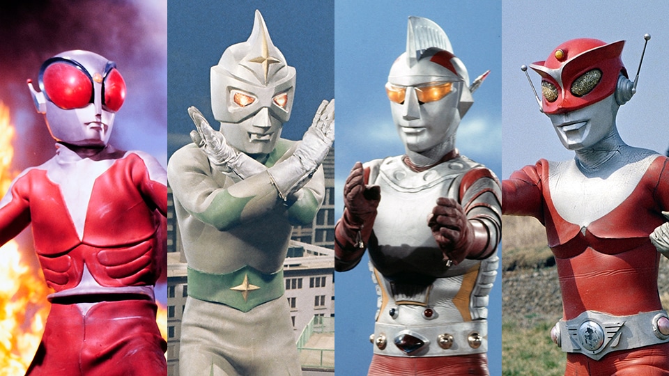 左からファイヤーマン、ミラーマン、ジャンボーグA、レッドマン。