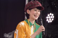 2019年7月15日、「騎士竜戦隊リュウソウジャー THE MOVIE タイムスリップ！恐竜パニック!!」完成報告イベント登壇時の金城茉奈。