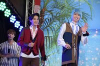 「劇場版 仮面ライダージオウ Over Quartzer」「騎士竜戦隊リュウソウジャー THE MOVIE タイムスリップ！恐竜パニック!!」完成報告イベントの様子。