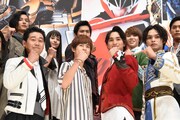 「劇場版 仮面ライダージオウ Over Quartzer」「騎士竜戦隊リュウソウジャー THE MOVIE タイムスリップ!恐竜パニック!!」初日舞台挨拶の様子。