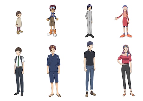 上段は「デジモンアドベンチャー02」の設定画、下段は「デジモンアドベンチャー LAST EVOLUTION 絆」の設定画。