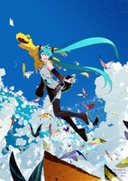 宇木敦哉による「デジモンアドベンチャー」と初音ミクのコラボイラスト。ill. by Atsuya Uki (c) CFM (c)H・T