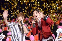 「劇場版 仮面ライダージオウ Over Quartzer」「騎士竜戦隊リュウソウジャー THE MOVIE タイムスリップ！恐竜パニック!!」大ヒット御礼舞台挨拶の様子。