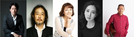 左から安部賢一、リリー・フランキー、原日出子、杉野希妃、大塚まさじ。