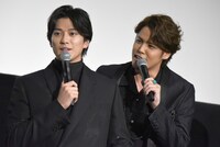 「二ノ国」公開記念舞台挨拶の様子。