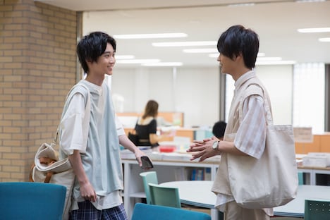 YouTubeドラマ「主人公」第1話より。左から小野寺晃良演じる大介、神尾楓珠演じる純太。