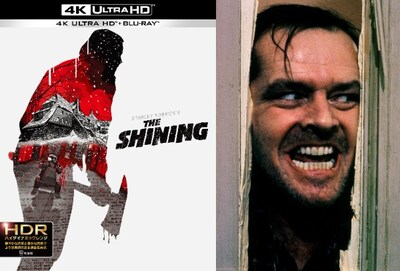 「シャイニング」北米公開版4K ULTRA HD Blu-rayのジャケット（左）、「シャイニング」キーアート（右）。(c)1980 Warner Bros. Entertainment Inc. All Rights Reserved.