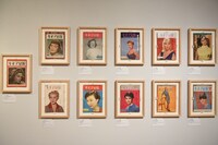 「映画雑誌の秘かな愉しみ」より「『キネマ旬報』の100年」コーナーの様子。