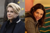 「真実」に出演するカトリーヌ・ドヌーヴ(左)とジュリエット・ビノシュ(右)。