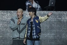 「『HiGH&LOW THE WORST』vs『THE RAMPAGE from EXILE TRIBE』完成披露試写会 & PREMIUM LIVE SHOW」9月17日公演より。左から一ノ瀬ワタル、山田裕貴。