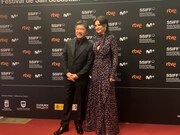第67回サンセバスチャン国際映画祭の様子。左から是枝裕和、ジュリエット・ビノシュ。