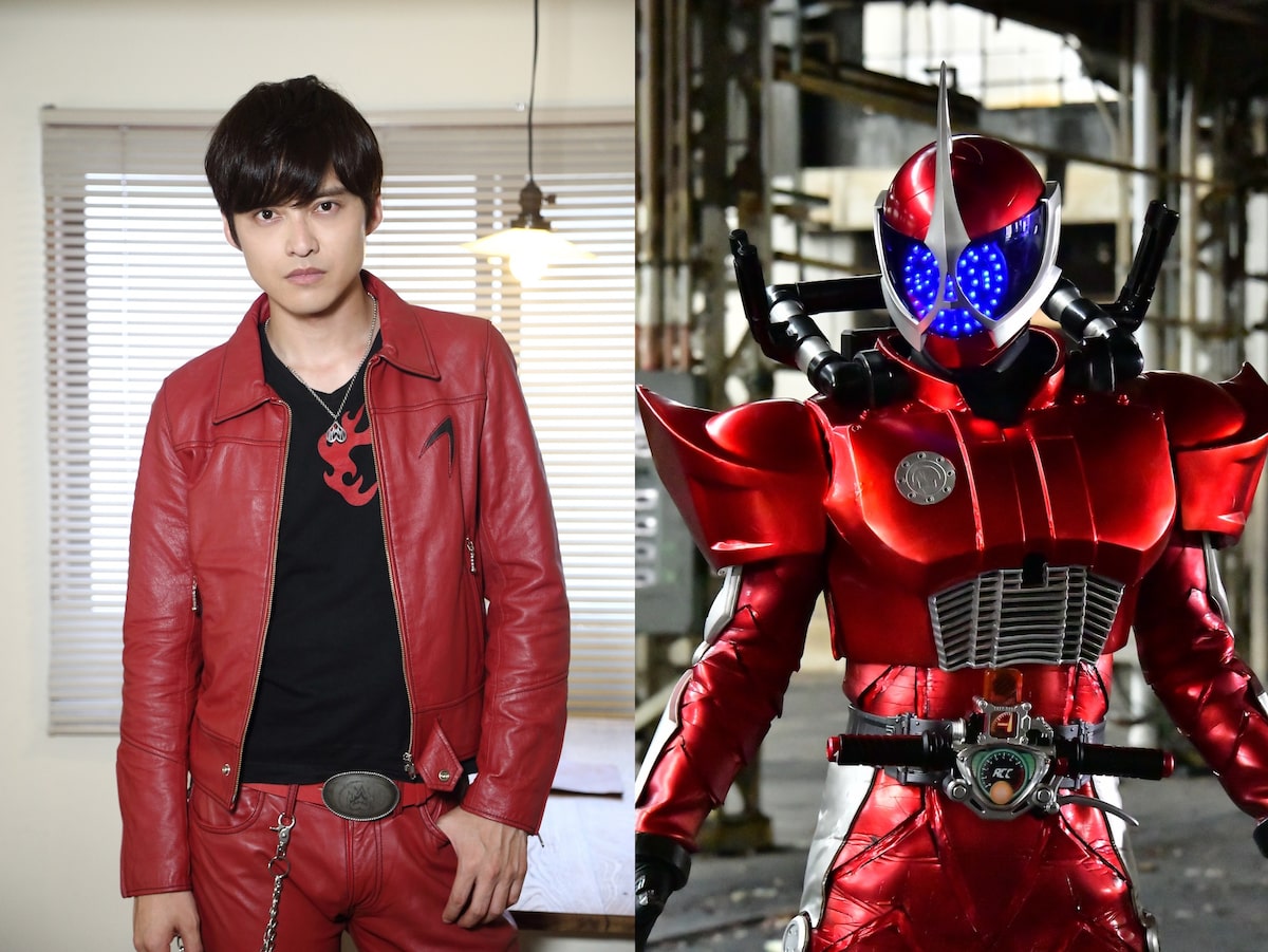 左から木ノ本嶺浩演じる照井竜、仮面ライダーアクセル。 - 「ゲイツ 