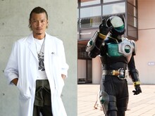 左から岩永洋昭演じる伊達明、仮面ライダーバース。