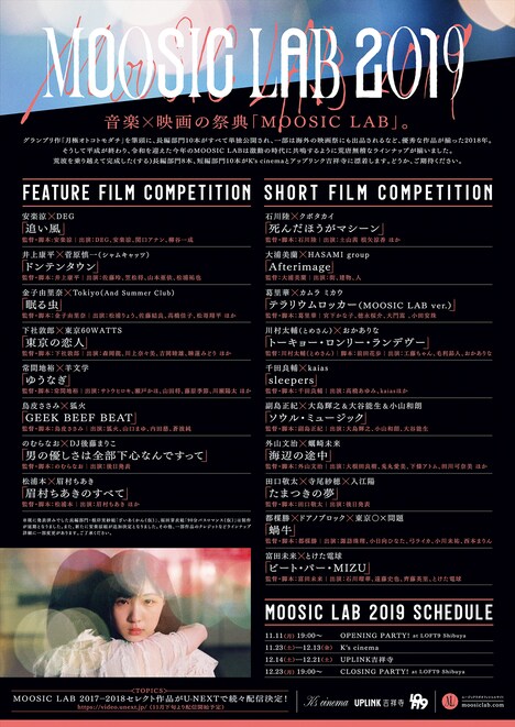 MOOSIC LAB 2019フライヤー裏